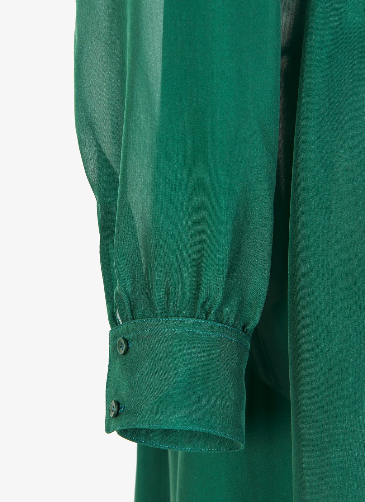 LONG SLEEVE DRESS MOUSSELINE GREEN EMPIRE ALAÏA GREEN  LONG SLEEVE DRESS MOUSSELINE GREEN EMPIRE